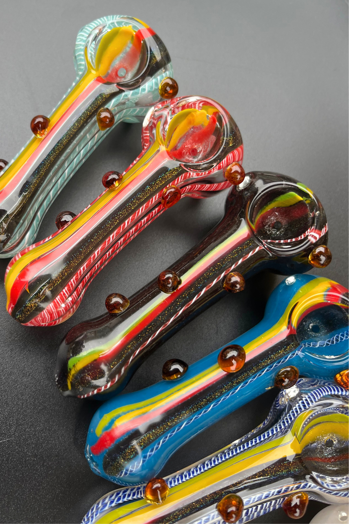 Rainbow Stream Pipe (gold fumed)